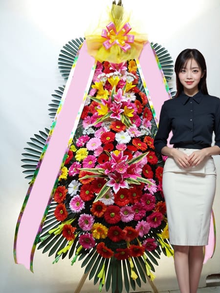상암 월드컵컨벤션 웨딩홀 3단화환 고급형